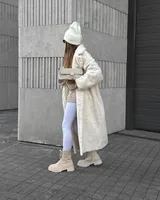 Women's Casual Elegant Solid Color Double Breasted Coat Fleece Jacket sku image 9