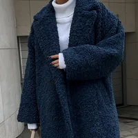 Women's Casual Elegant Solid Color Double Breasted Coat Fleece Jacket main image 1