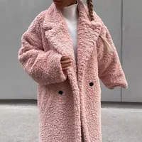 Women's Casual Elegant Solid Color Double Breasted Coat Fleece Jacket main image 2