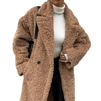 Women's Casual Elegant Solid Color Double Breasted Coat Fleece Jacket main image 4