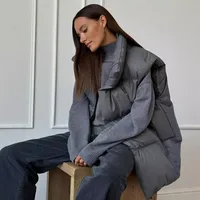 Women's Streetwear Solid Color Zipper Coat Cotton Clothes Vest main image 5
