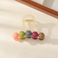 1 Barrettes Color Round Beads Grip Back Head Updo Shark Clip Headwear Suitable For Ladies main image 4