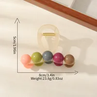 1 Barrettes Color Round Beads Grip Back Head Updo Shark Clip Headwear Suitable For Ladies sku image 1