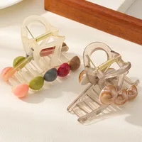 1 Barrettes Color Round Beads Grip Back Head Updo Shark Clip Headwear Suitable For Ladies main image 8