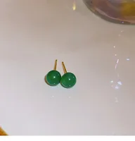 1 Pair Casual Simple Style Streetwear Geometric Plating Jade Ear Studs sku image 1