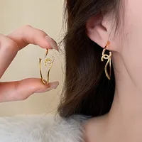 1 Pair Exaggerated Geometric Inlay Copper Zircon Earrings main image 1
