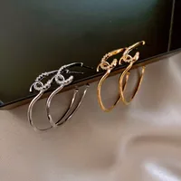 1 Pair Exaggerated Geometric Inlay Copper Zircon Earrings main image 2