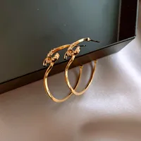 1 Pair Exaggerated Geometric Inlay Copper Zircon Earrings sku image 1