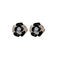 1 Pair Sweet Flower Inlay Alloy Zircon Ear Studs main image 4