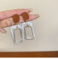 1 Pair Simple Style Classic Style Solid Color Patchwork Alloy Cloth Drop Earrings sku image 1
