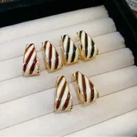 1 Pair Retro Geometric Enamel Alloy Earrings main image 2
