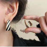 1 Pair Retro Geometric Enamel Alloy Earrings main image 4