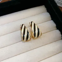 1 Pair Retro Geometric Enamel Alloy Earrings sku image 1