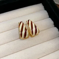 1 Pair Retro Geometric Enamel Alloy Earrings sku image 2