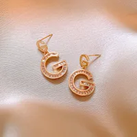 1 Pair Simple Style Classic Style Letter Inlay Copper Zircon Drop Earrings main image 4
