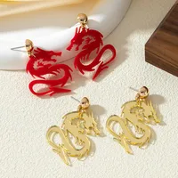 1 Pair Simple Style Dragon Arylic Drop Earrings main image 1