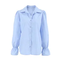 Women's Blouse Long Sleeve Blouses Vacation Simple Style Solid Color main image 5