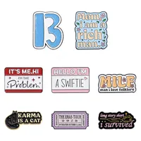 Simple Style Geometric Letter Alloy Stoving Varnish Unisex Brooches main image 6
