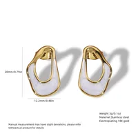 1 Pair Elegant Simple Style Asymmetrical Irregular Asymmetrical 304 Stainless Steel 18K Gold Plated Hoop Earrings main image 2