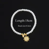 Elegant Simple Style Classic Style Sun Letter 304 Stainless Steel Artificial Pearl Copper Women's Bracelets sku image 20