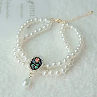 Elegant Simple Style Imitation Pearl Alloy Heart Shape Rose Pet Collar sku image 5