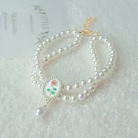 Elegant Simple Style Imitation Pearl Alloy Heart Shape Rose Pet Collar sku image 2