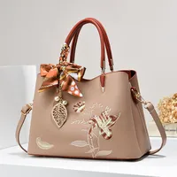 Bag Women's  New Fashion Handbag Large Capacity Embroidered Women's Bag Middle-aged Mother's Bag Shoulder Bag For Hair main image 1