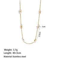 Wholesale Jewelry Casual Simple Style Flower 304 Stainless Steel Plastic 18K Gold Plated Plating Bracelets Necklace main image 2