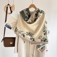 Women's Elegant Plant Imitation Cashmere Jacquard Scarf sku image 11