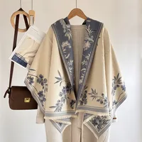 Women's Elegant Plant Imitation Cashmere Jacquard Scarf sku image 2
