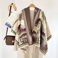 Women's Elegant Plant Imitation Cashmere Jacquard Scarf sku image 5