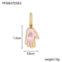 1 Piece 8*13mm 304 Stainless Steel Palm Heart Shape Pendant Jewelry Accessories sku image 3