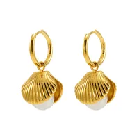 Modern Style Scallop Titanium Steel Plating Women's Rings Earrings Necklace main image 7