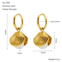 Modern Style Scallop Titanium Steel Plating Women's Rings Earrings Necklace main image 2
