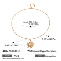 Wholesale Jewelry Simple Style Classic Style Sun Star Moon 304 Stainless Steel Shell Zircon 18K Gold Plated Inlay Pendant Necklace main image 10