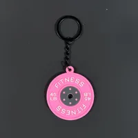 Removable Mini Large Barbell Fitness Series Thickened Keychain High Color Value Miu Bag Pendant Accessories Pendant sku image 4