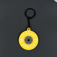 Removable Mini Large Barbell Fitness Series Thickened Keychain High Color Value Miu Bag Pendant Accessories Pendant sku image 6