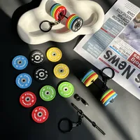 Removable Mini Large Barbell Fitness Series Thickened Keychain High Color Value Miu Bag Pendant Accessories Pendant main image 1