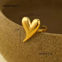 Classic Style Heart Shape 304 Stainless Steel Women's Adjustable Ring Charm Rings Open Rings sku image 9