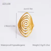 Elegant Modern Style Cherry Shell 304 Stainless Steel Plating 18K Gold Plated Women's Charm Rings Open Rings Rings sku image 18