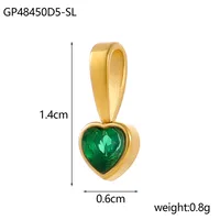 1 Piece 12*6mm 45cm 304 Stainless Steel Zircon Heart Shape Pendant Chain sku image 10