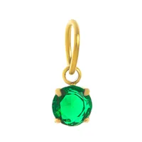 1 Piece 5*13mm 304 Stainless Steel Zircon 18K Gold Plated Round Pendant Jewelry Accessories sku image 4