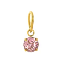 1 Piece 5*13mm 304 Stainless Steel Zircon 18K Gold Plated Round Pendant Jewelry Accessories sku image 2