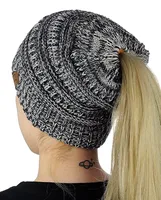 European-style Popular Hat Children's Winter Outdoor Warm Wool Empty Top Ponytail Knit Hat Baotou Hat  Outlet main image 1