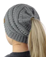 European-style Popular Hat Children's Winter Outdoor Warm Wool Empty Top Ponytail Knit Hat Baotou Hat  Outlet sku image 12