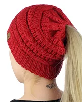 European-style Popular Hat Children's Winter Outdoor Warm Wool Empty Top Ponytail Knit Hat Baotou Hat  Outlet sku image 14