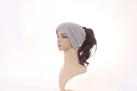 European-style Popular Hat Children's Winter Outdoor Warm Wool Empty Top Ponytail Knit Hat Baotou Hat  Outlet sku image 11