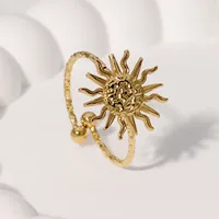 Wholesale Jewelry IG Style Modern Style Sun 304 Stainless Steel 18K Gold Plated Open Rings main image 5