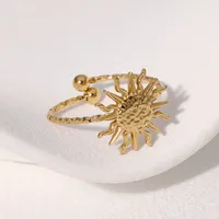 Wholesale Jewelry IG Style Modern Style Sun 304 Stainless Steel 18K Gold Plated Open Rings main image 4