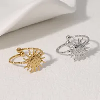 Wholesale Jewelry IG Style Modern Style Sun 304 Stainless Steel 18K Gold Plated Open Rings main image 3